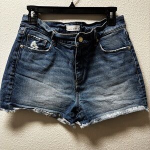 LOFT Medium Blue Distressed Denim Cutoff Shorts